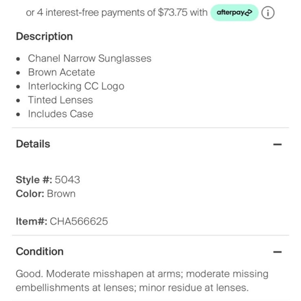 Chanel Interlocking CC Logo Narrow Sunglasses - Picture 3 of 12